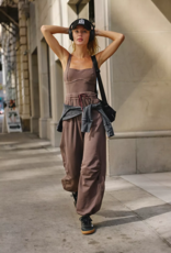FREE PEOPLE MOVEMENT Inbound Onesie in Dark Espresso
