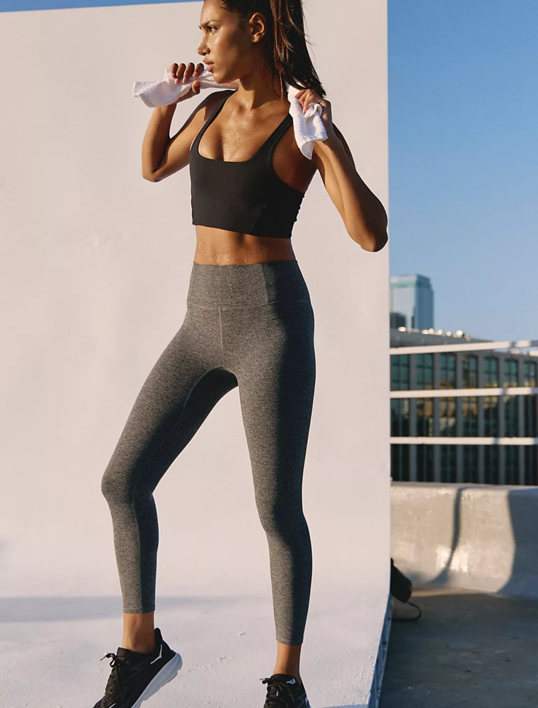 FREE PEOPLE MOVEMENT Never Better Heather Leggings in Black Heather