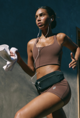 FREE PEOPLE MOVEMENT Never Better Square Neck Bra in Cocoa