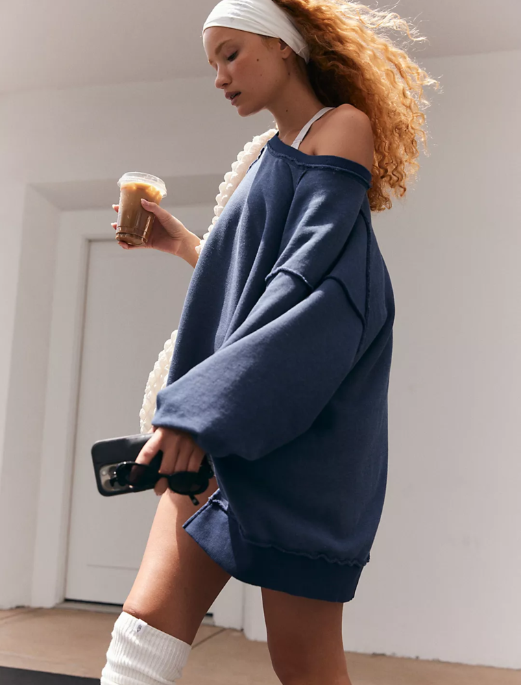 FREE PEOPLE MOVEMENT One To Beat Pullover in Midnight Navy