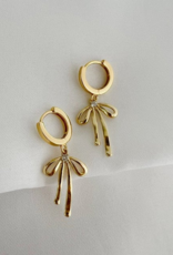 TRUE BY KRISTY Bow Huggie Hoops in Gold