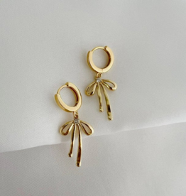 TRUE BY KRISTY Bow Huggie Hoops in Gold