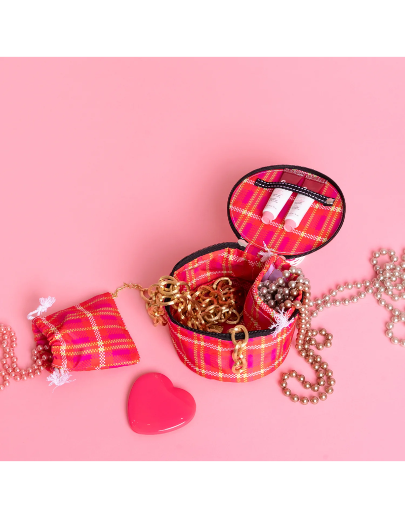 SCOUT Perfect Gem Round Jewelry Case in Sweet Tartan