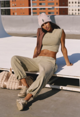 FREE PEOPLE MOVEMENT Hot Shot Crossover Set in Sage Stone