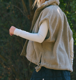 FREE PEOPLE MOVEMENT Scout It Out Fleece Vest in Sage Stone