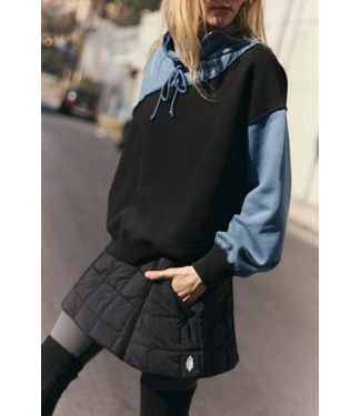 FREE PEOPLE MOVEMENT Home Stretch Colorblock Pullover in Black Skyline Combo