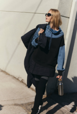 FREE PEOPLE MOVEMENT Home Stretch Colorblock Pullover in Black Skyline Combo