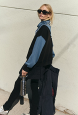 FREE PEOPLE MOVEMENT Home Stretch Colorblock Pullover in Black Skyline Combo