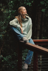 FREE PEOPLE MOVEMENT Home Stretch Colorblock Pullover in Sage Stone Combo