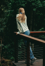 FREE PEOPLE MOVEMENT Home Stretch Colorblock Pullover in Sage Stone Combo