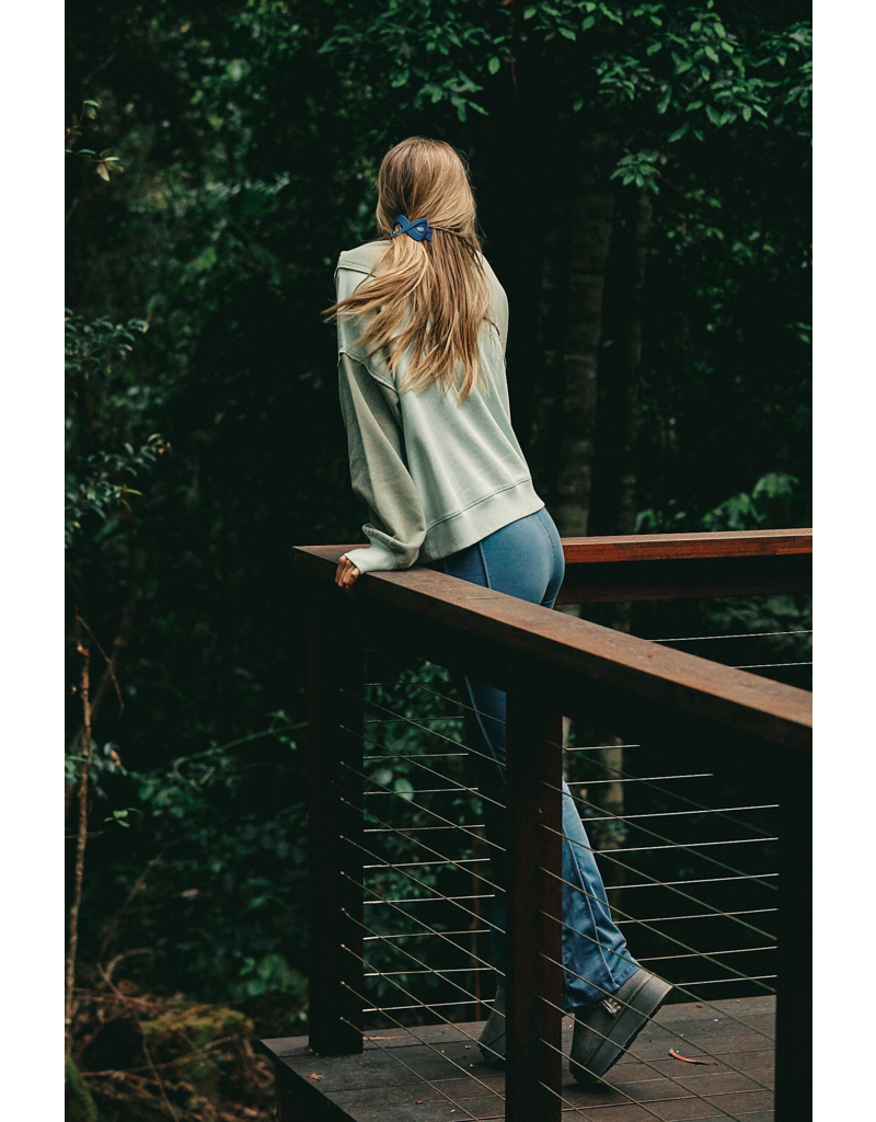 FREE PEOPLE MOVEMENT Home Stretch Colorblock Pullover in Sage Stone Combo