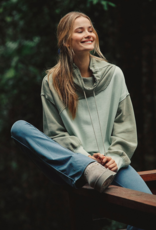 FREE PEOPLE MOVEMENT Home Stretch Colorblock Pullover in Sage Stone Combo