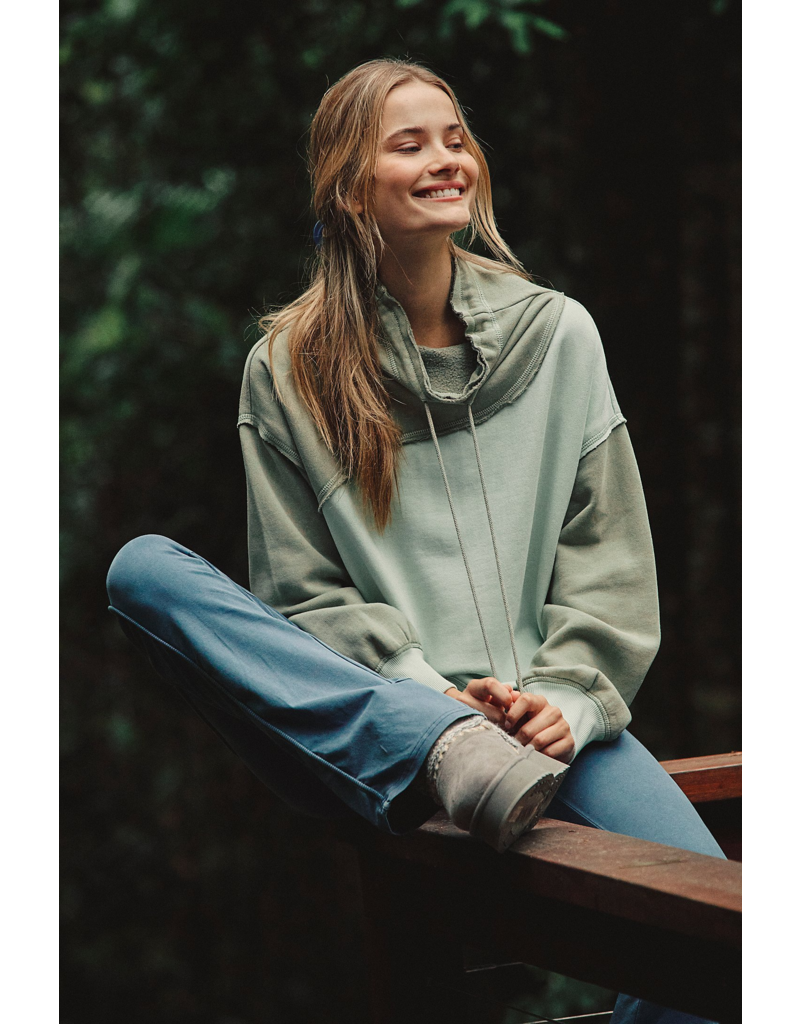 FREE PEOPLE MOVEMENT Home Stretch Colorblock Pullover in Sage Stone Combo