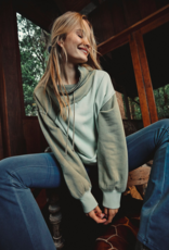 FREE PEOPLE MOVEMENT Home Stretch Colorblock Pullover in Sage Stone Combo
