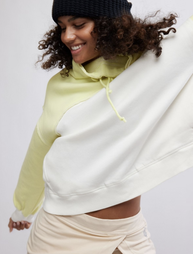 FREE PEOPLE MOVEMENT Home Stretch Colorblock Pullover in Sour Citrus Combo