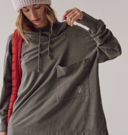 FREE PEOPLE MOVEMENT Hot Shot Hooded Layer in Gunmetal