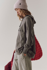 FREE PEOPLE MOVEMENT Hot Shot Hooded Layer in Gunmetal