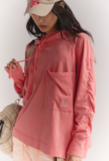 FREE PEOPLE MOVEMENT Hot Shot Hooded Layer in Hibiscus
