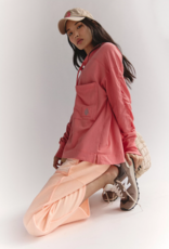 FREE PEOPLE MOVEMENT Hot Shot Hooded Layer in Hibiscus