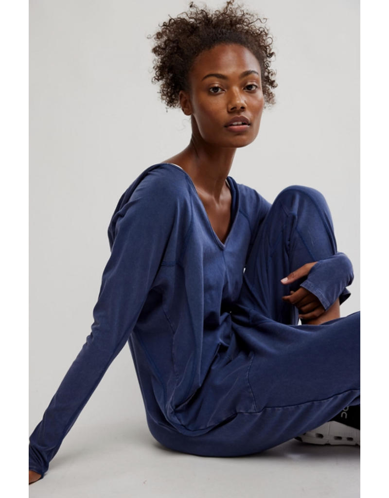 FREE PEOPLE MOVEMENT Hot Shot Long Sleeve Onesie in Midnight Navy