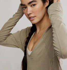 FREE PEOPLE MOVEMENT Hot Shot Long Sleeve Onesie in Sage Stone