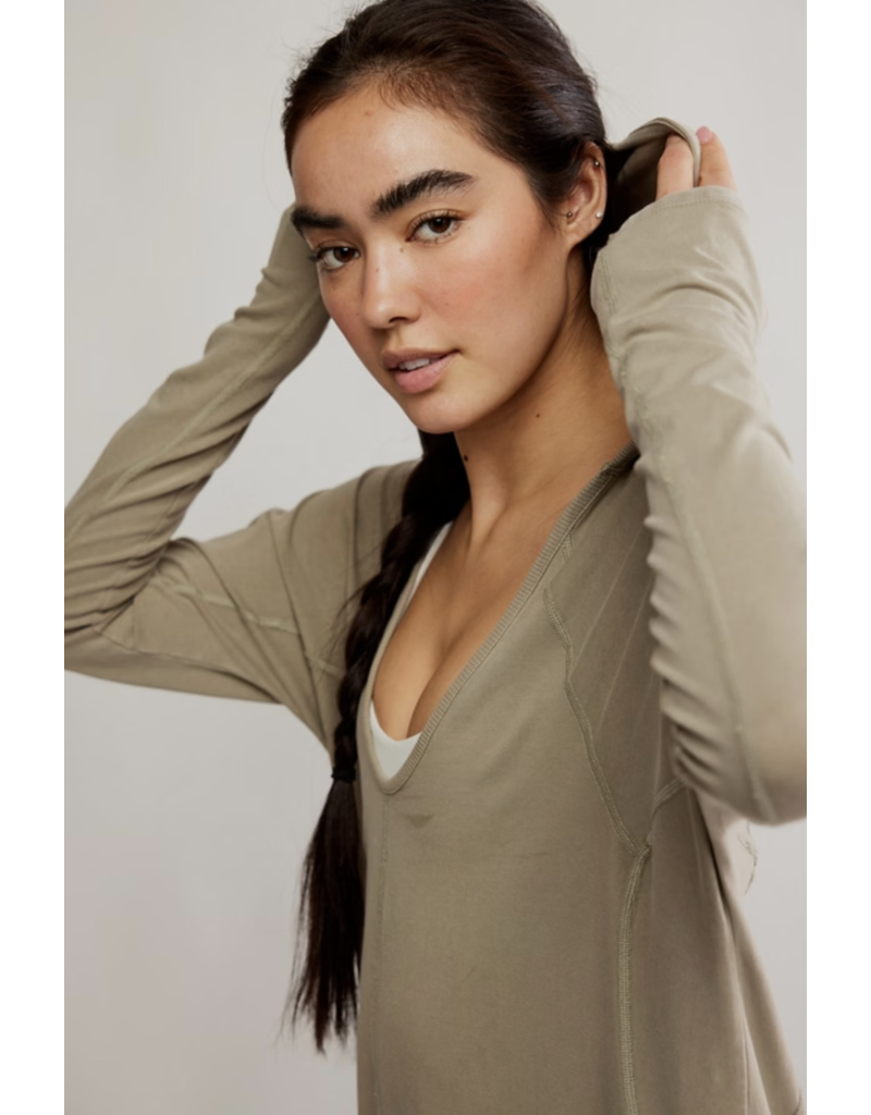 FREE PEOPLE MOVEMENT Hot Shot Long Sleeve Onesie in Sage Stone