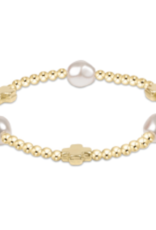 ENEWTON DESIGN Signature Cross Admire Pearl Pattern 3mm Bead Bracelet - Gold/Pearl