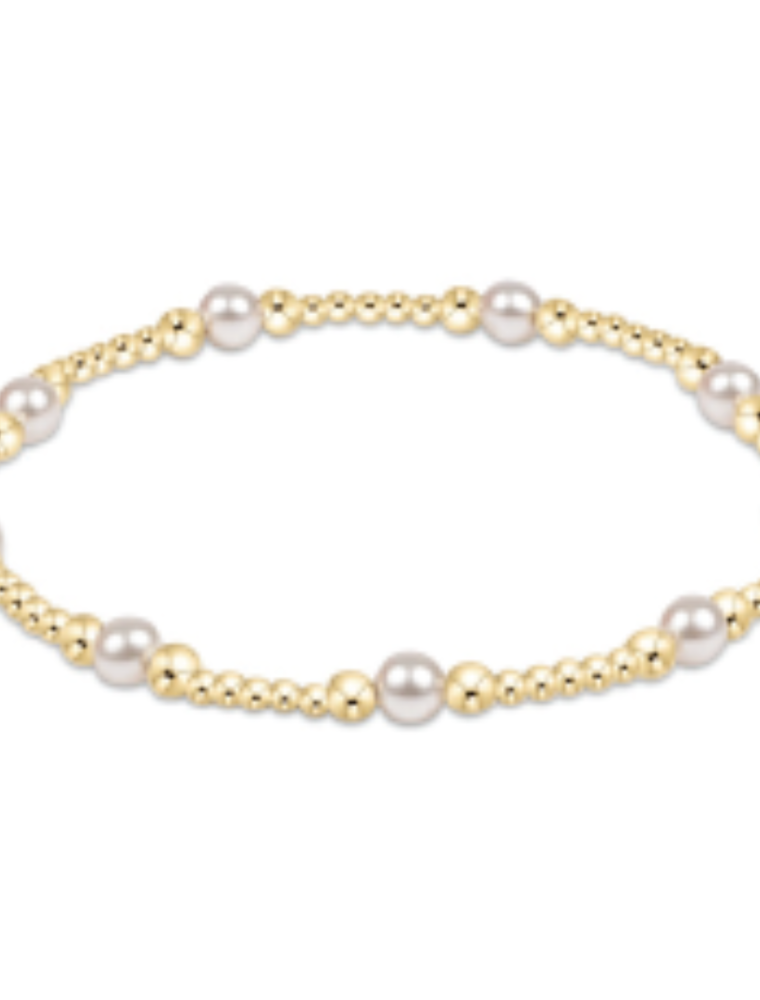 ENEWTON DESIGN Classic Purpose Pattern 4mm Pearl Bead Bracelet - Pearl/Gold