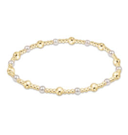 ENEWTON DESIGN Classic Sincerity Pattern 4mm Pearl Bead Bracelet in Pearl/Gold
