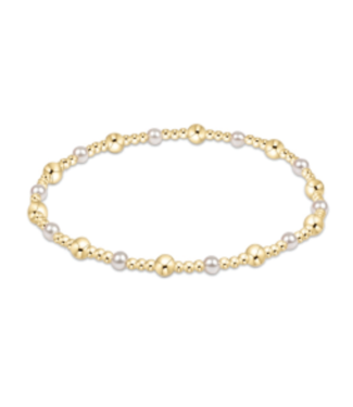 ENEWTON DESIGN Classic Sincerity Pattern 4mm Pearl Bead Bracelet - Pearl/Gold