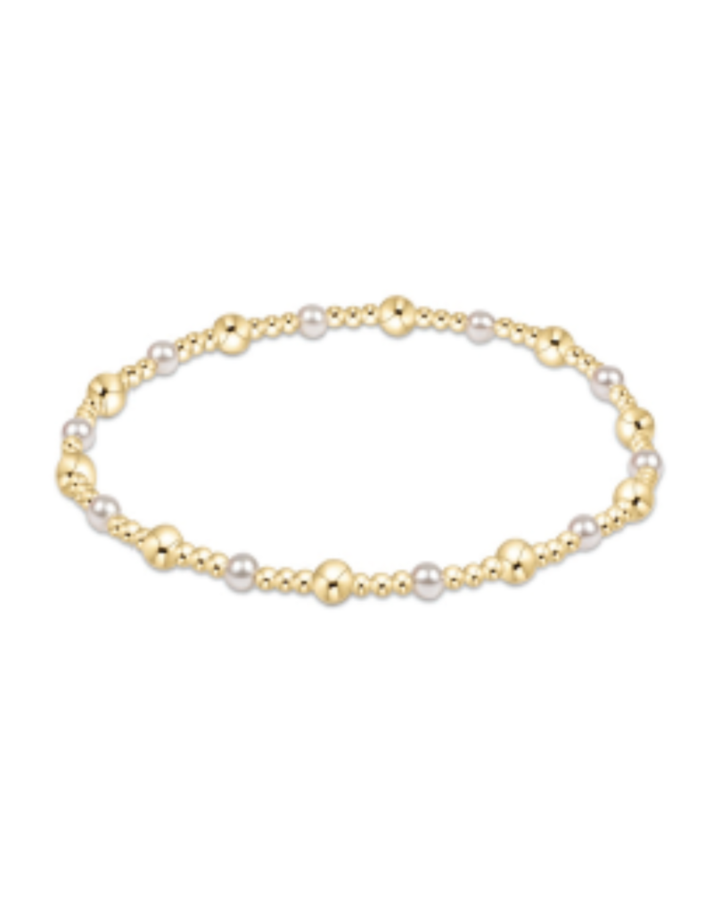 ENEWTON DESIGN Classic Sincerity Pattern 4mm Pearl Bead Bracelet in Pearl/Gold