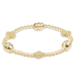 ENEWTON DESIGN Signature Cross Admire Pattern 3mm Bead Bracelet - Gold