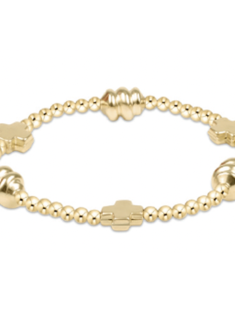ENEWTON DESIGN Signature Cross Admire Pattern 3mm Bead Bracelet - Gold