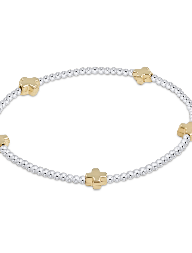 ENEWTON DESIGN Signature Cross Pattern 2mm Bead Bracelet - Mixed Metal