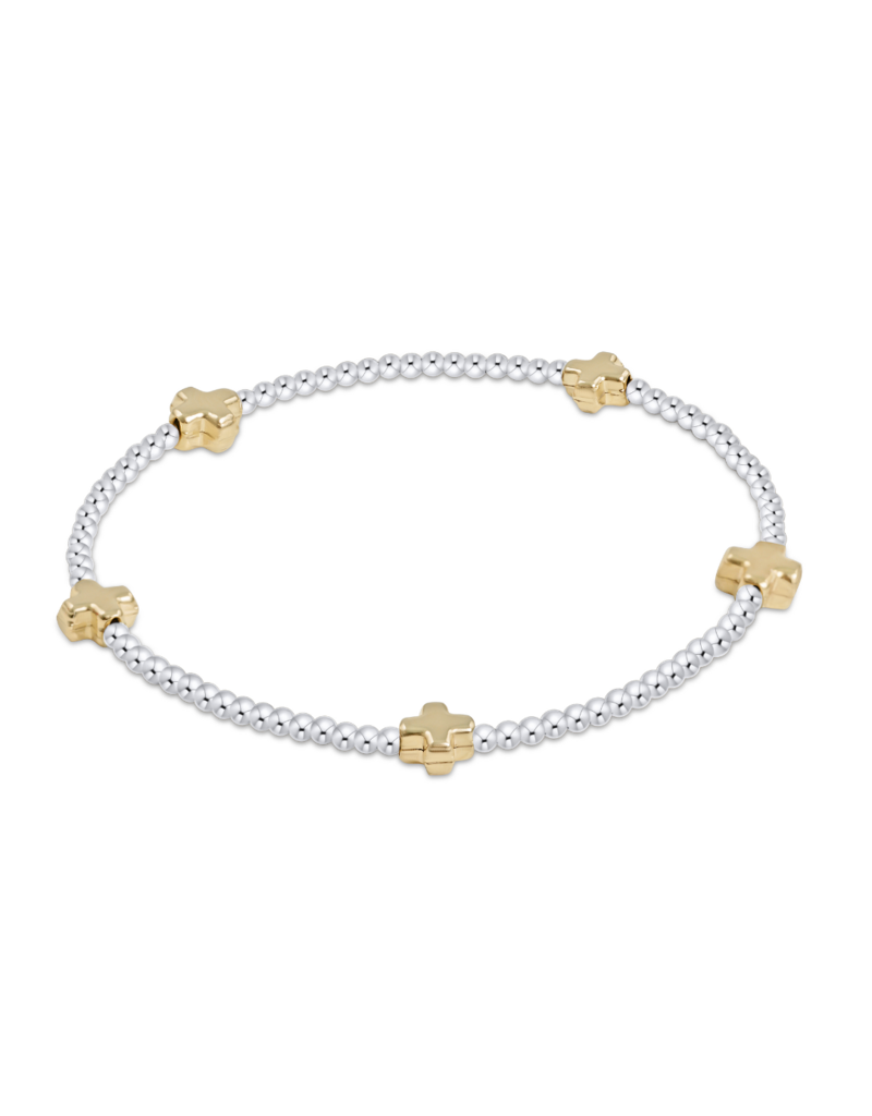 ENEWTON DESIGN Signature Cross Pattern 2mm Bead Bracelet - Mixed Metal