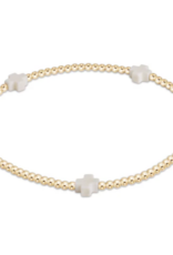 ENEWTON DESIGN Small Signature Cross Gold Pattern 2mm Bead Bracelet - Off-White