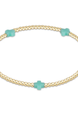 ENEWTON DESIGN Small Signature Cross Gold Pattern 2mm Bead Bracelet - Mint