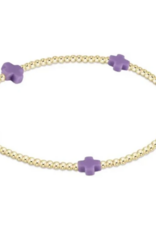 ENEWTON DESIGN Small Signature Cross Gold Pattern 2mm Bead Bracelet - Purple