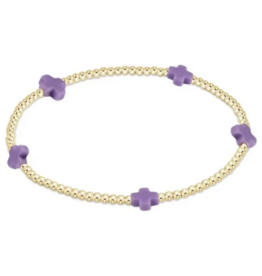 ENEWTON DESIGN Small Signature Cross Gold Pattern 2mm Bead Bracelet - Purple