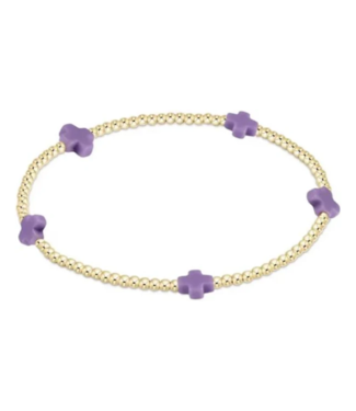 ENEWTON DESIGN Small Signature Cross Gold Pattern 2mm Bead Bracelet - Purple