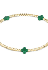 ENEWTON DESIGN Small Signature Cross Gold Pattern 2mm Bead Bracelet - Emerald