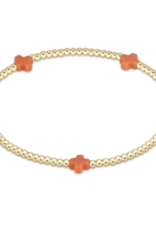 ENEWTON DESIGN Small Signature Cross Gold Pattern 2mm Bead Bracelet - Coral ENEWTON DESIGN Small Signature Cross Gold Pattern 2mm Bead Bracelet - Coral