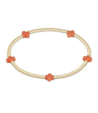 ENEWTON DESIGN Small Signature Cross Gold Pattern 2mm Bead Bracelet - Coral