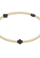 ENEWTON DESIGN Small Signature Cross Gold Pattern 2mm Bead Bracelet - Charcoal ENEWTON DESIGN Small Signature Cross Gold Pattern 2mm Bead Bracelet - Charcoal