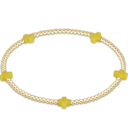 ENEWTON DESIGN Small Signature Cross Gold Pattern 2mm Bead Bracelet - Canary