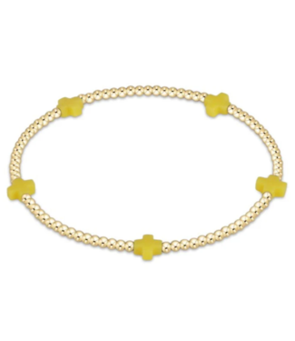 ENEWTON DESIGN Small Signature Cross Gold Pattern 2mm Bead Bracelet - Canary