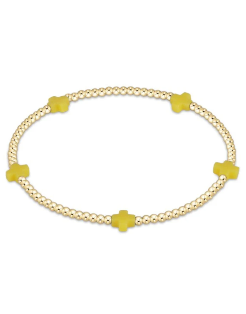 ENEWTON DESIGN Small Signature Cross Gold Pattern 2mm Bead Bracelet - Canary