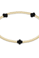 ENEWTON DESIGN Small Signature Cross Gold Pattern 2mm Bead Bracelet - Onyx