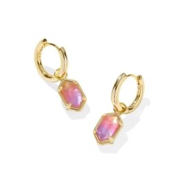 KENDRA SCOTT DESIGN Hallie Gold Huggie Earrings in Sunrise Watercolor Illusion