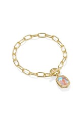 KENDRA SCOTT DESIGN Daphne Silver Link and Chain Bracelet in Dichroic Glass